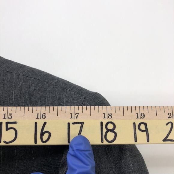 Ermenegildo Zegna Pinstriped 39 Custom Blazer Sport Coat Jacket Gray - Picture 5 of 15